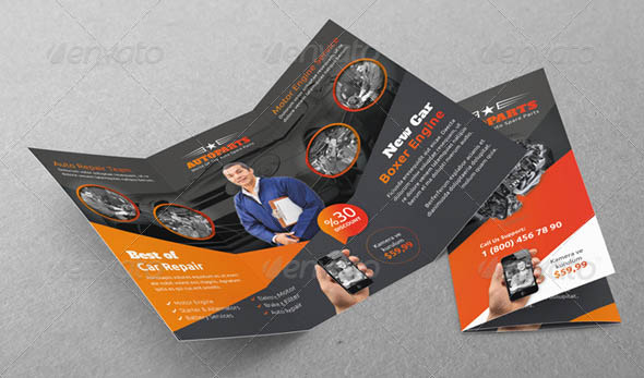 Auto Repair Tri-Fold Templates