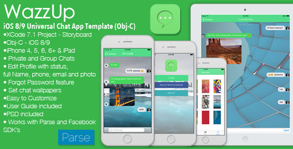 WazzUp iOS Universal Private Chat App Template