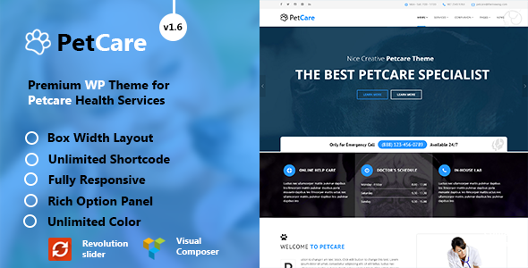 PetCare Responsive WordPress Theme