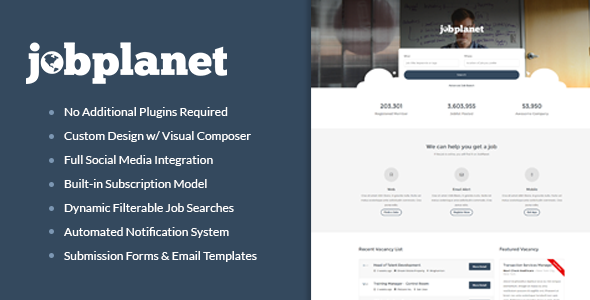 Jobplanet Responsive Job Board WordPress Themes