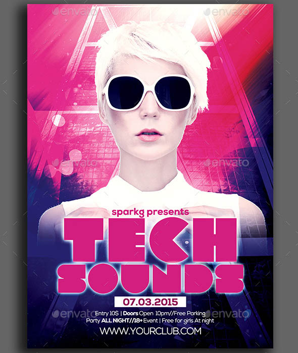Tech Sounds Party Flyer