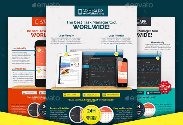 Web App Tech Hosting Business Flyer