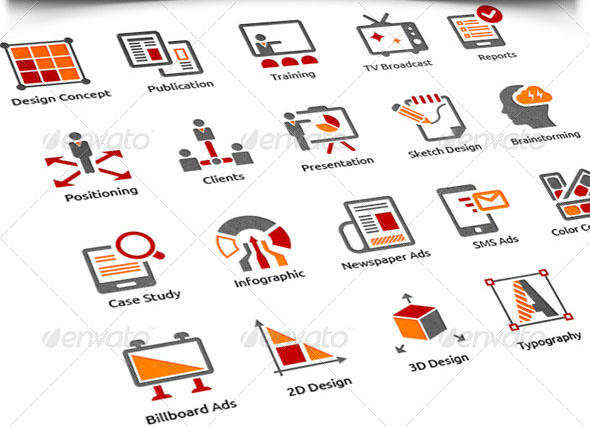 Business And Advertising Agency Icons