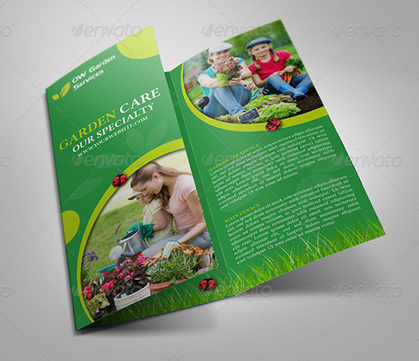 Garden Services Tri-Fold Brochure Template