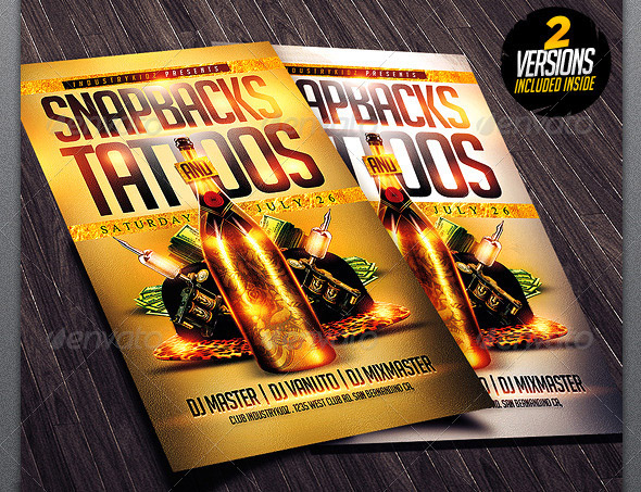 Snapbacks and Tattoos Flyer Template