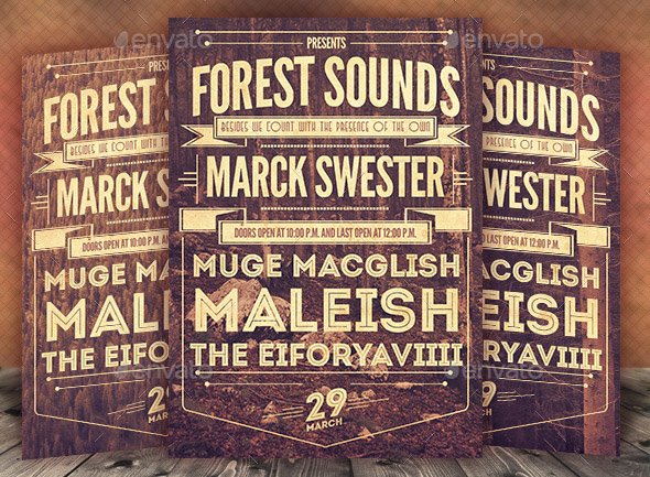 forest-sounds-typography-flyer-poster
