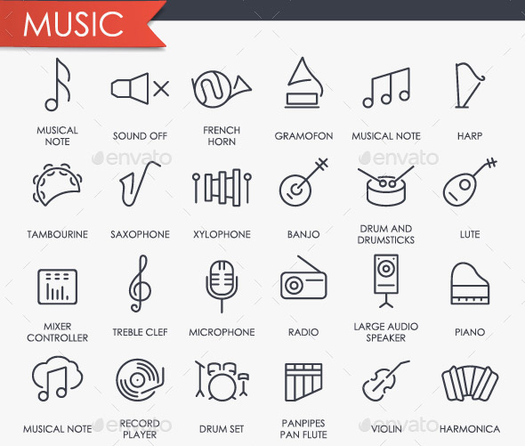 music-thinline-icons