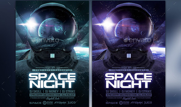space-night-flyer-template