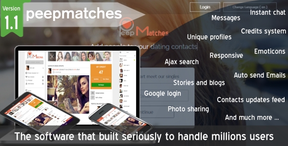 Peepmatches - Advanced php dating and social script
