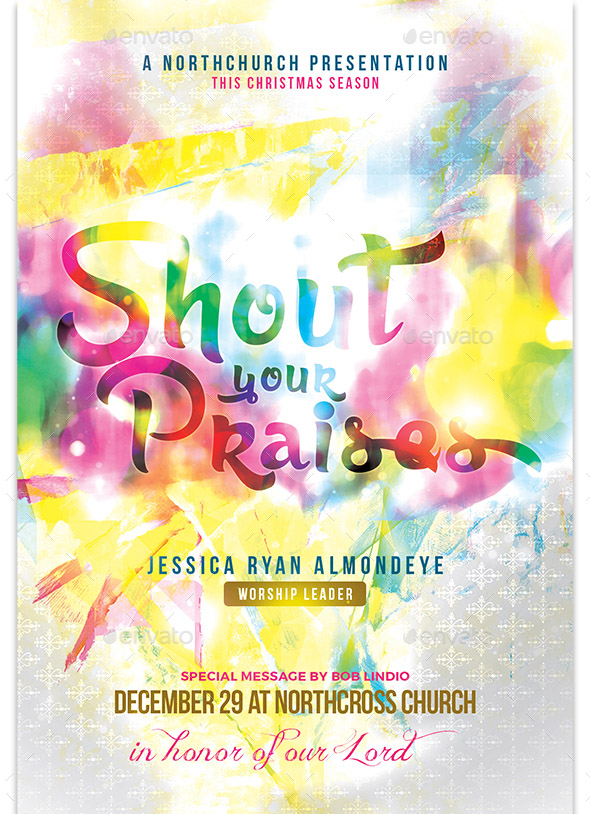 shout-your-praises-church-flyer